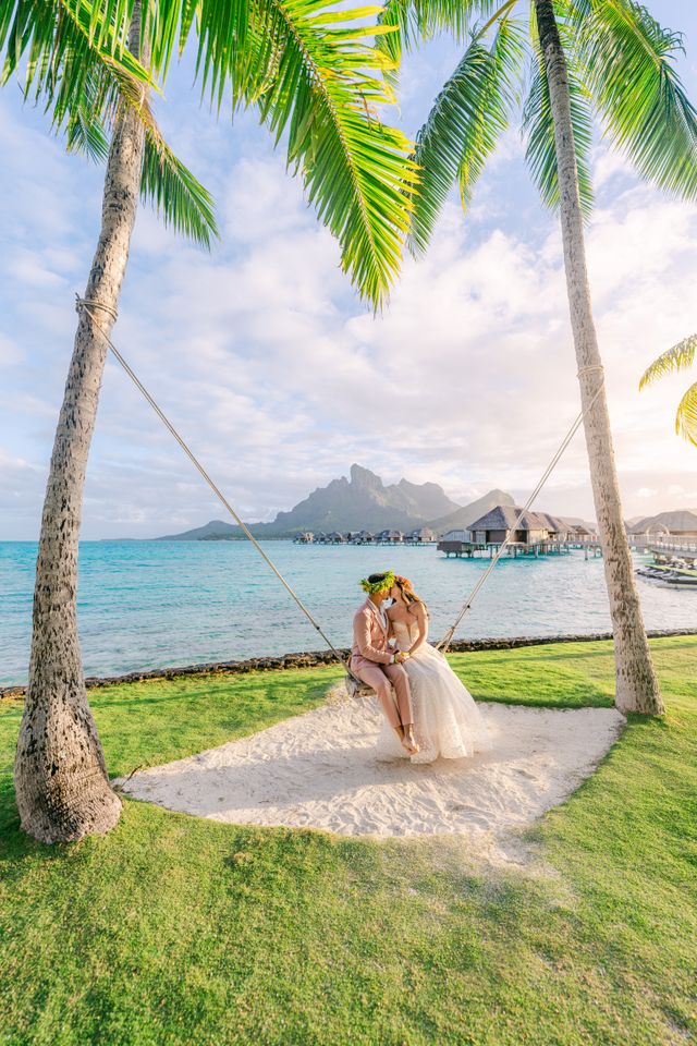 Featured photo from Kim & Ziggy’s Sunset Wedding at the Four Seasons Bora Bora