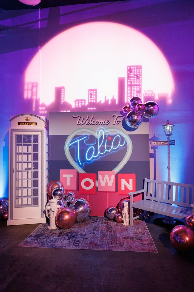 Featured photo from Walk Down Talia Town Road: A Colorful Pink & Blue Bat Mitzvah at The Showroom DC
