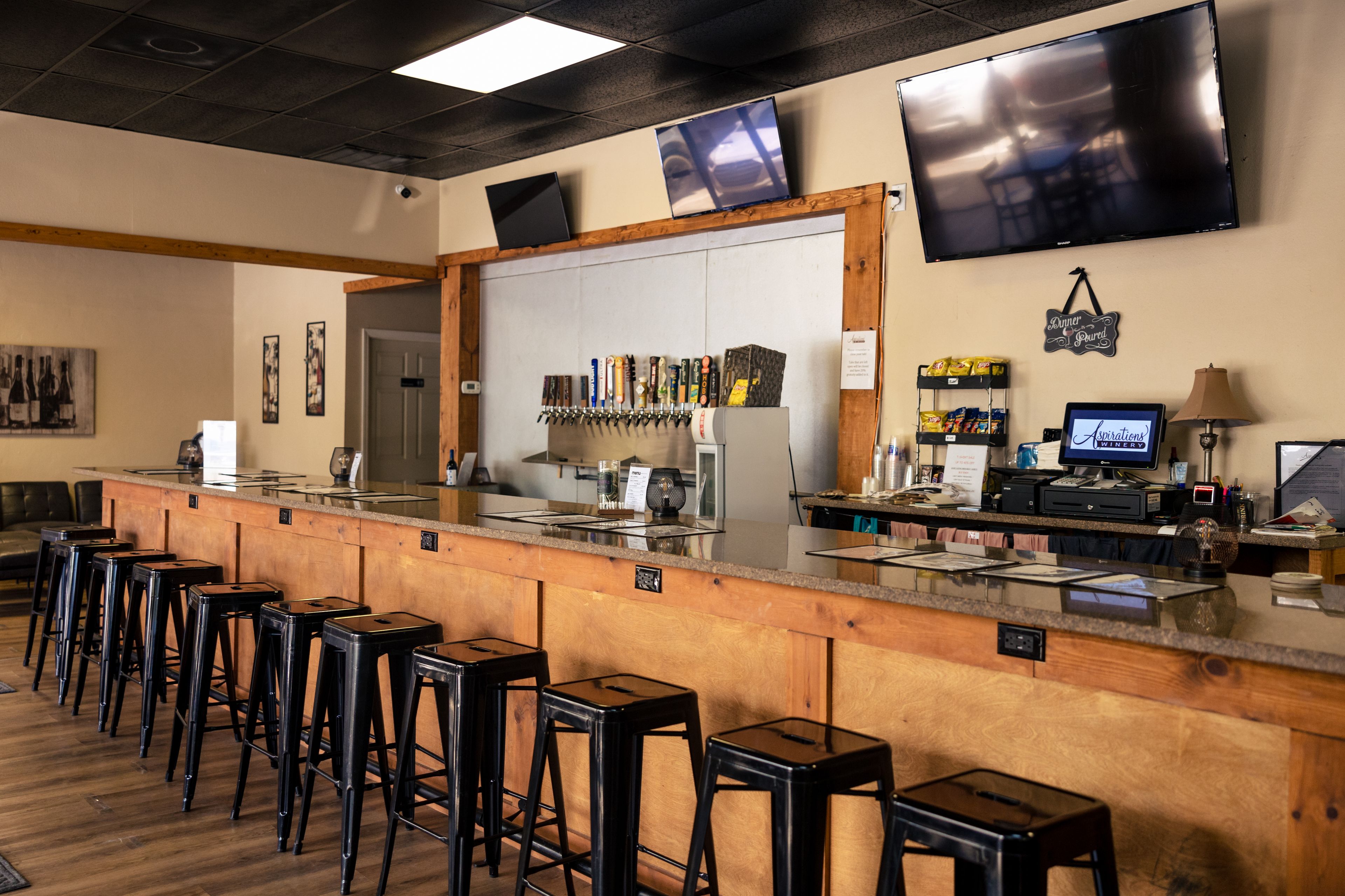 Aspirations Winery Tap Room, an event space at Aspirations Winery