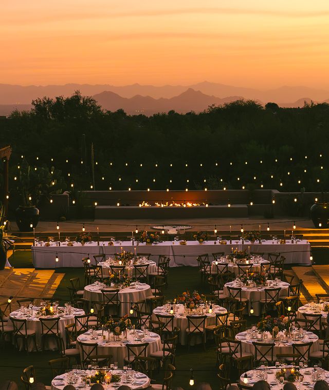 Featured photo from Bright Colors and Disco inspired this wedding with stunning sunset views at the Four Seasons Resort in Scottsdale Arizona