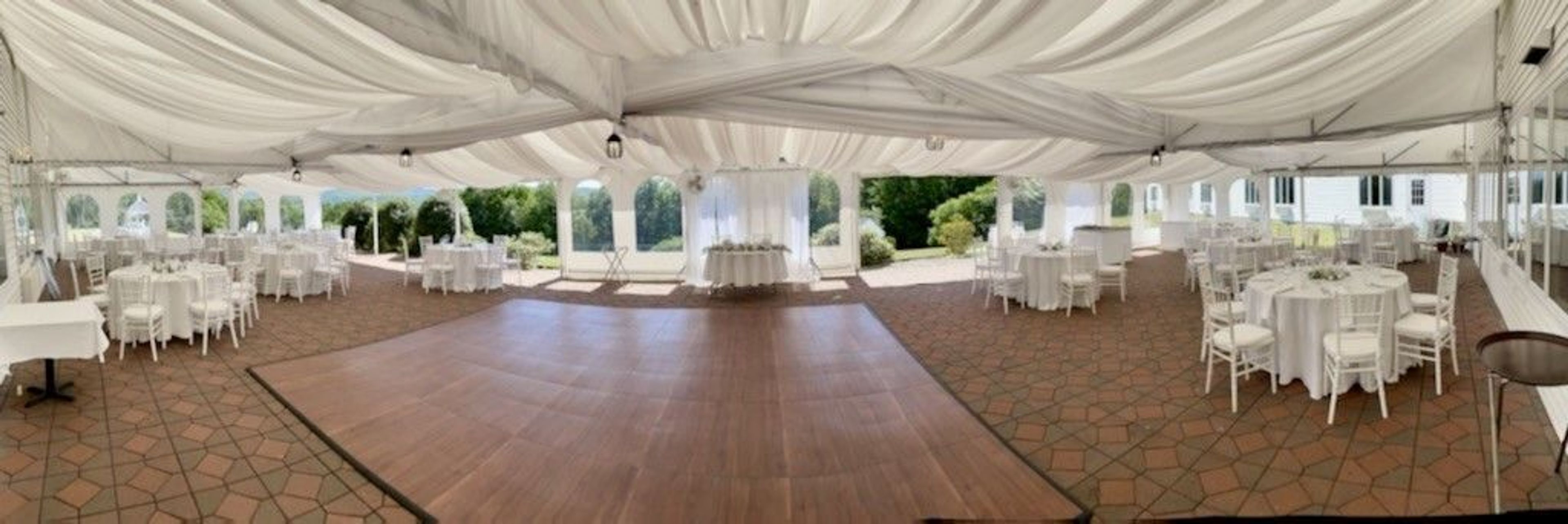 The Patio Tent, an event space at Lucerne Inn