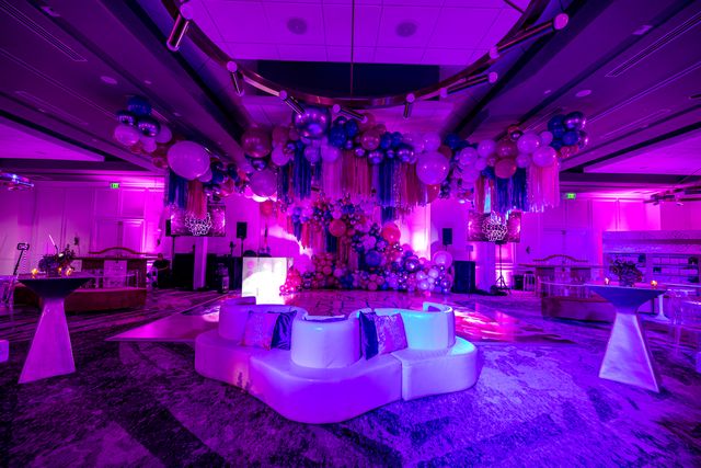 Featured photo from Discover This Color-Drenched Bat Mitzvah with Immersive Lighting and Custom Balloon Installations in Palm Beach Gardens