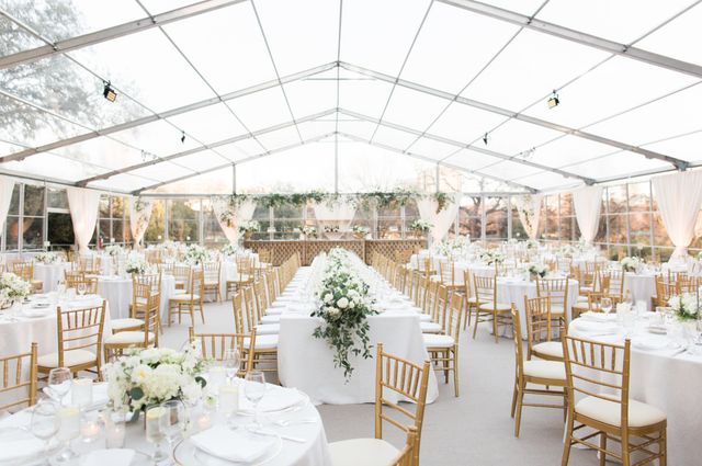 Featured photo from Classic Gold & White Tented Wedding