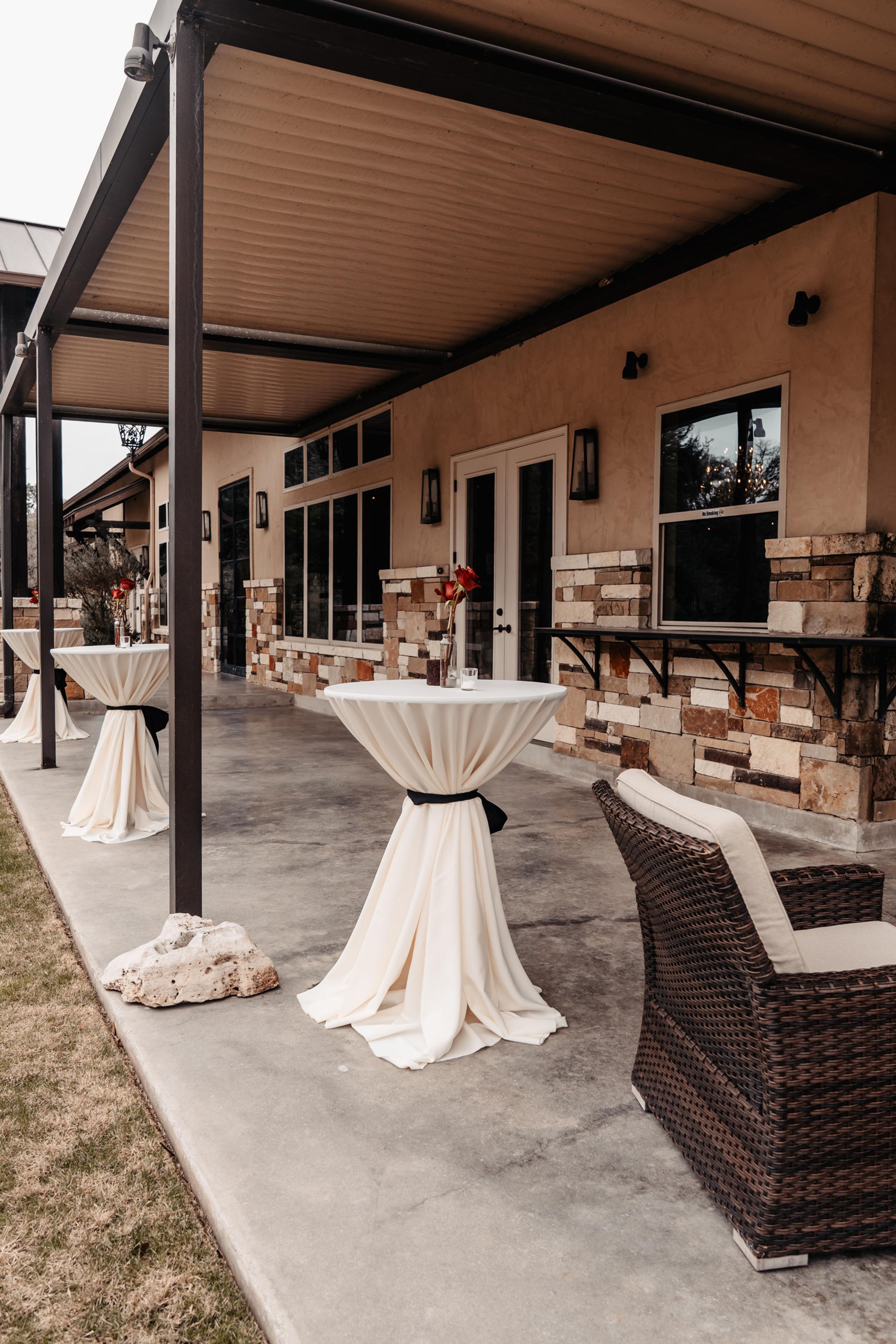 Shaded Cocktail Patio, an event space at Remi's Ridge at Hidden Falls