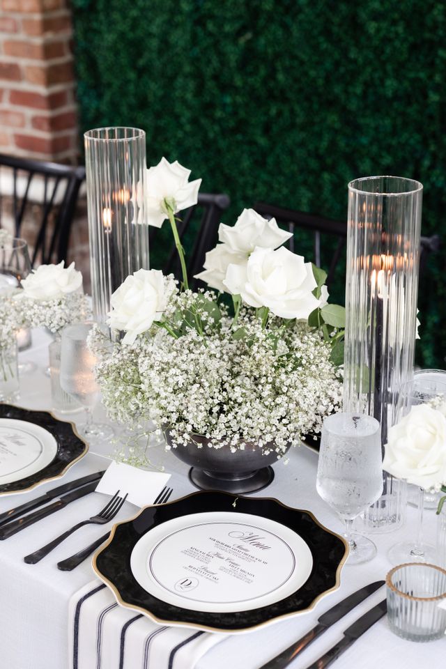 Featured photo from A Sophisticated Wedding Featuring Baby’s Breath Installations and Crisp Black-and-White Décor at Gadsden House