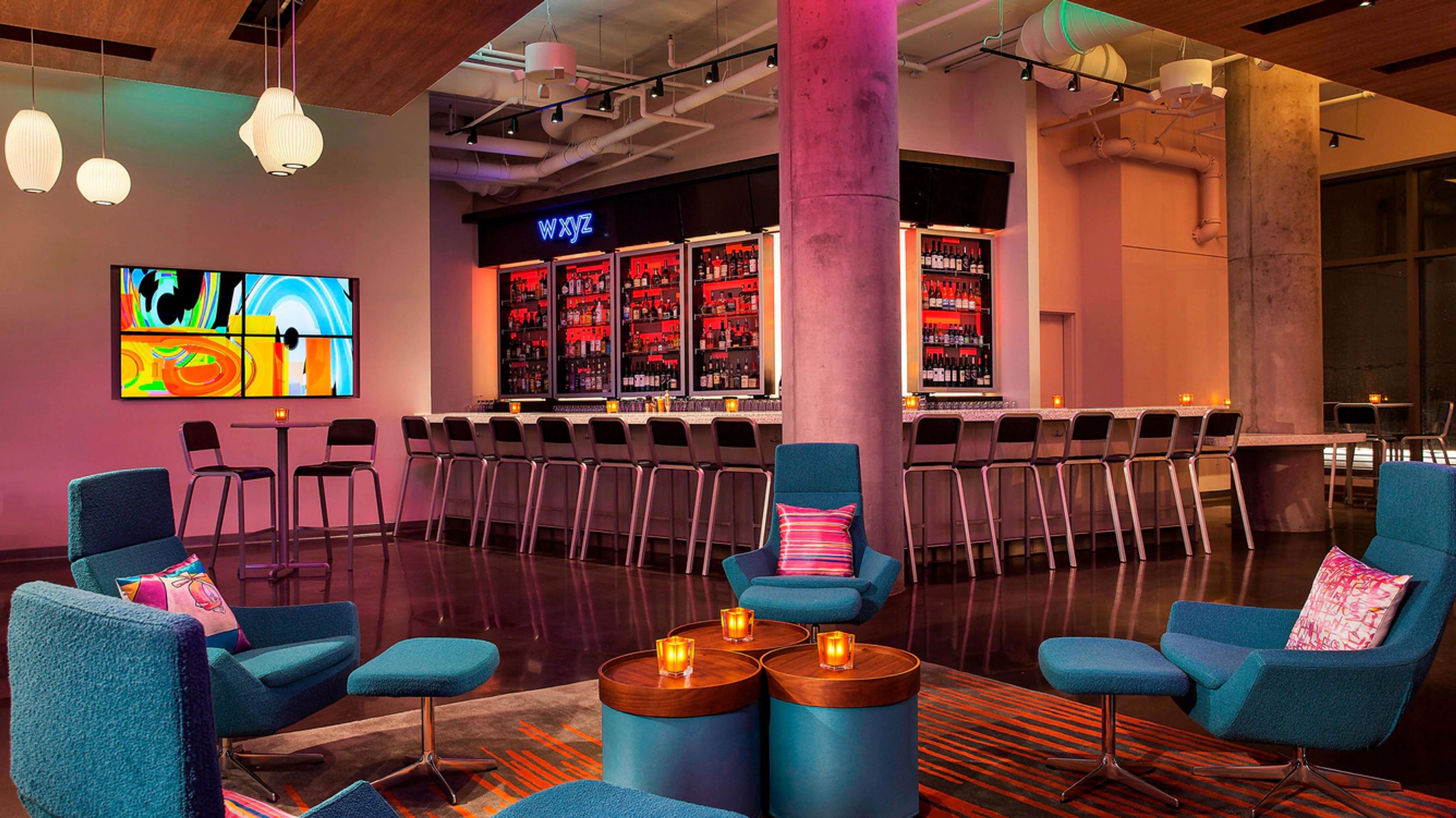 WXYZ Bar, an event space at Aloft Boston Seaport District