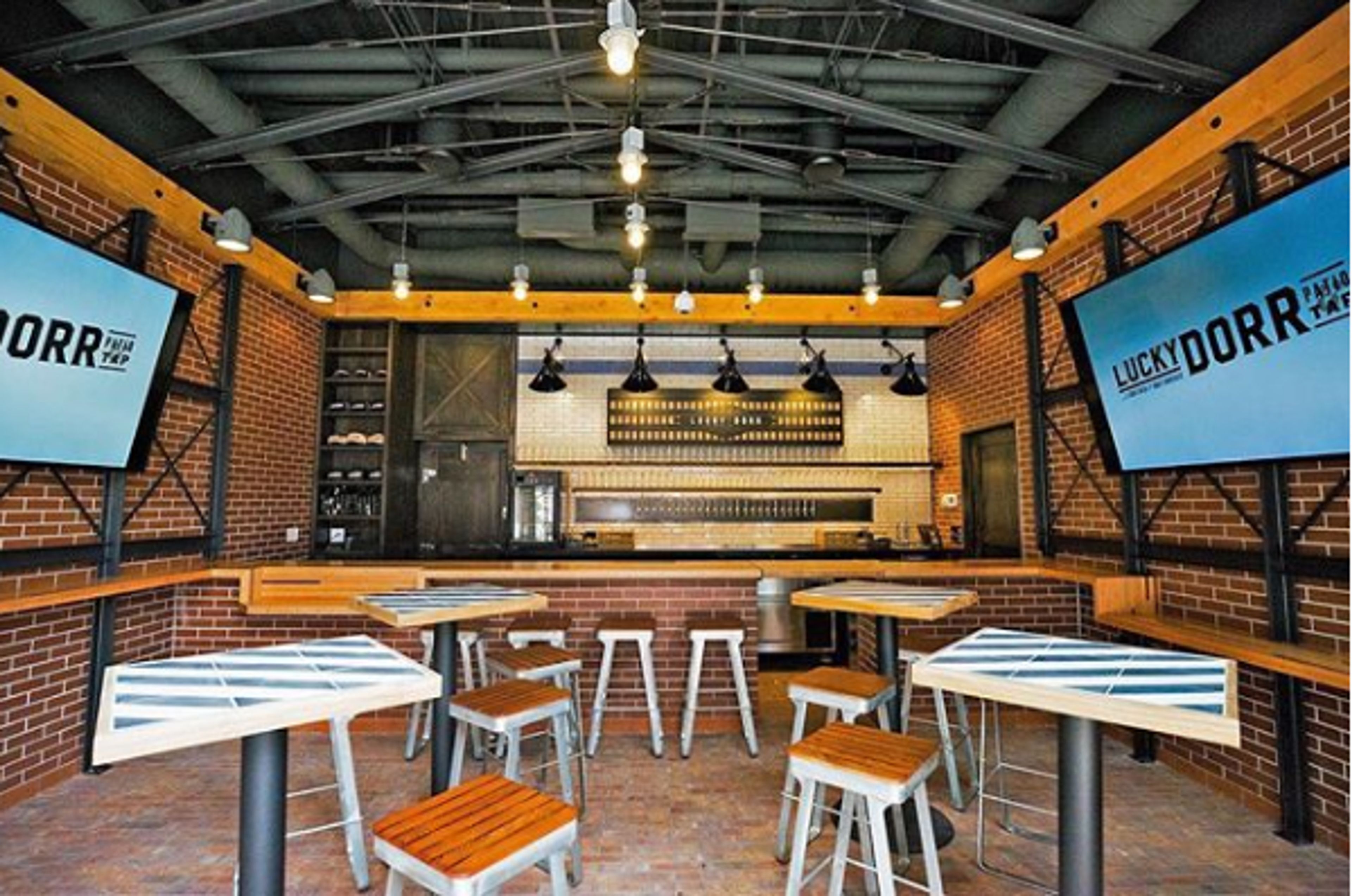Interior, Patio and Caretaker’s Way, an event space at Lucky Dorr Patio & Tap