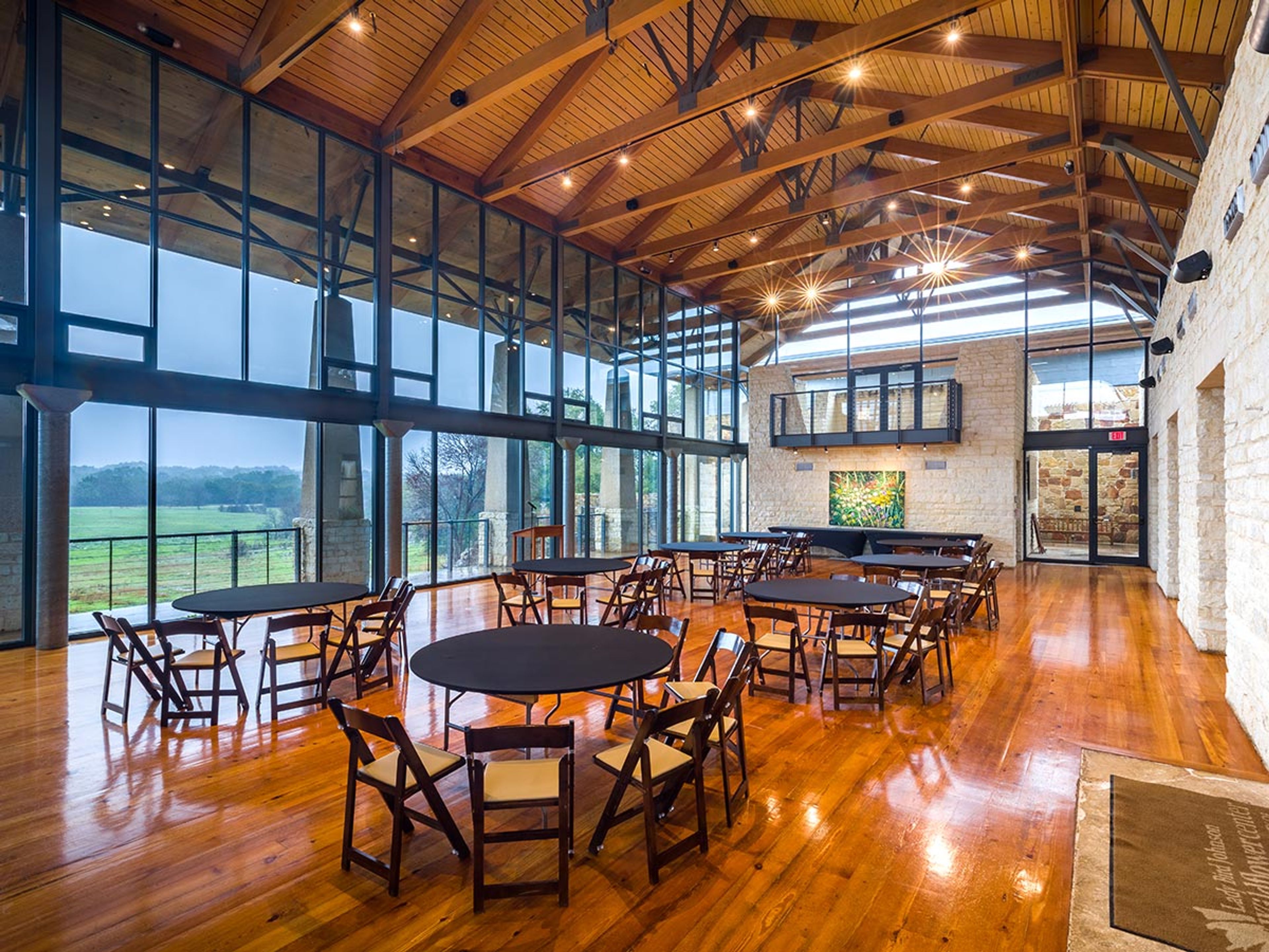 Great Hall, an event space at Lady Bird Johnson Wildflower Center