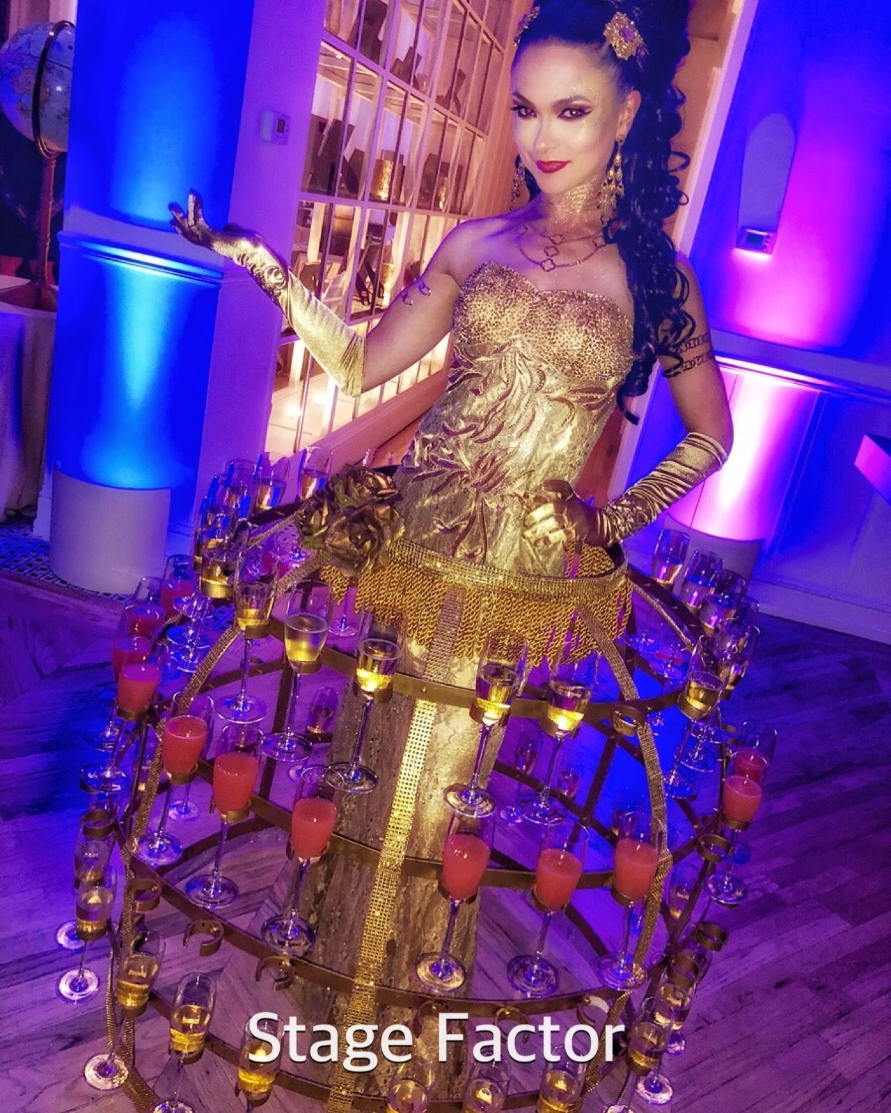 champagne dress server Strolling Champagne Dress