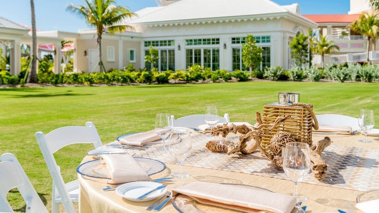 Waterside Chapel wedding venue at Grand Hyatt Baha Mar with elegant waterfront ceremony setup