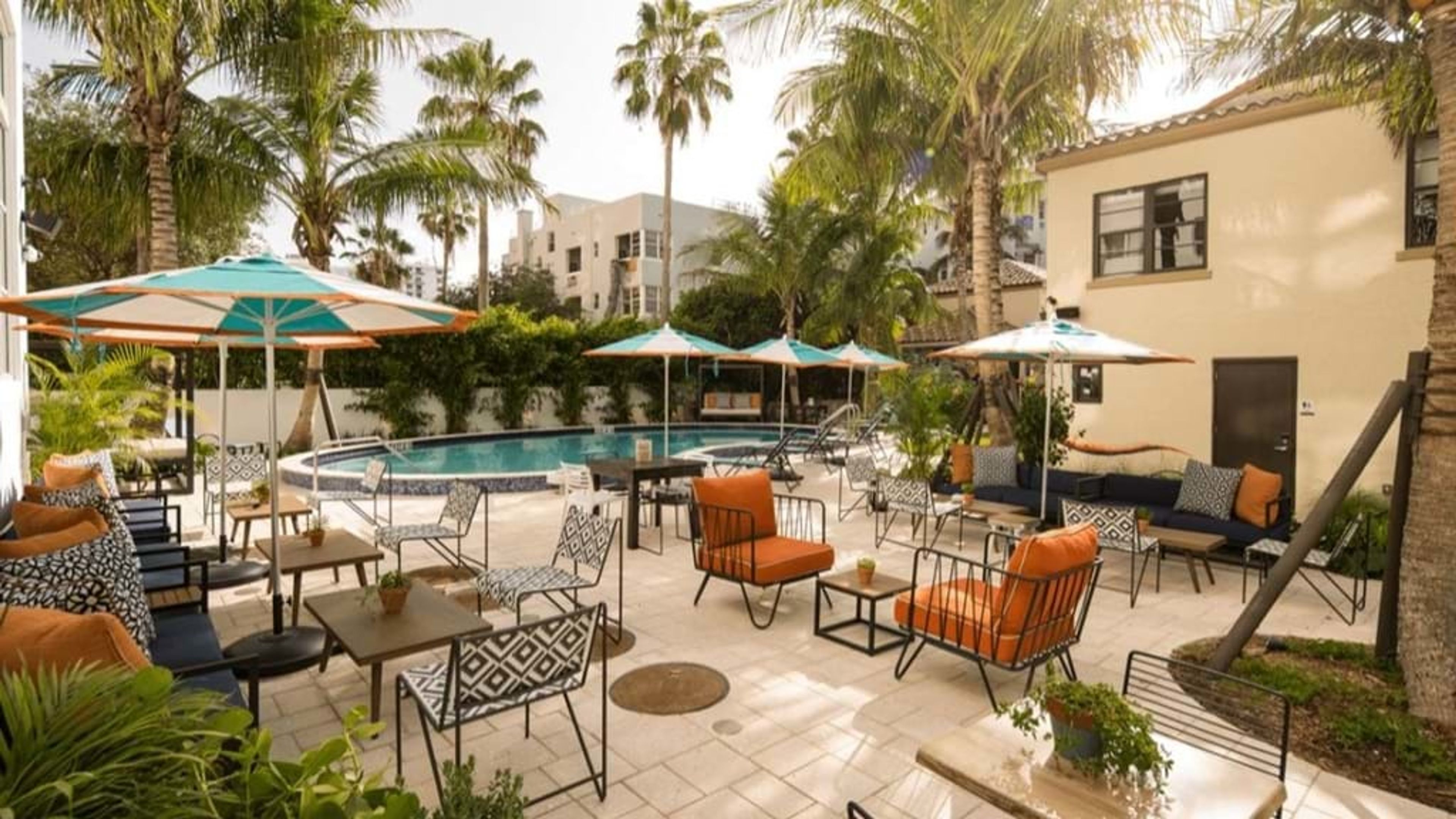 Back Pool Terrace, an event space at Hotel Rendale Miami Beach