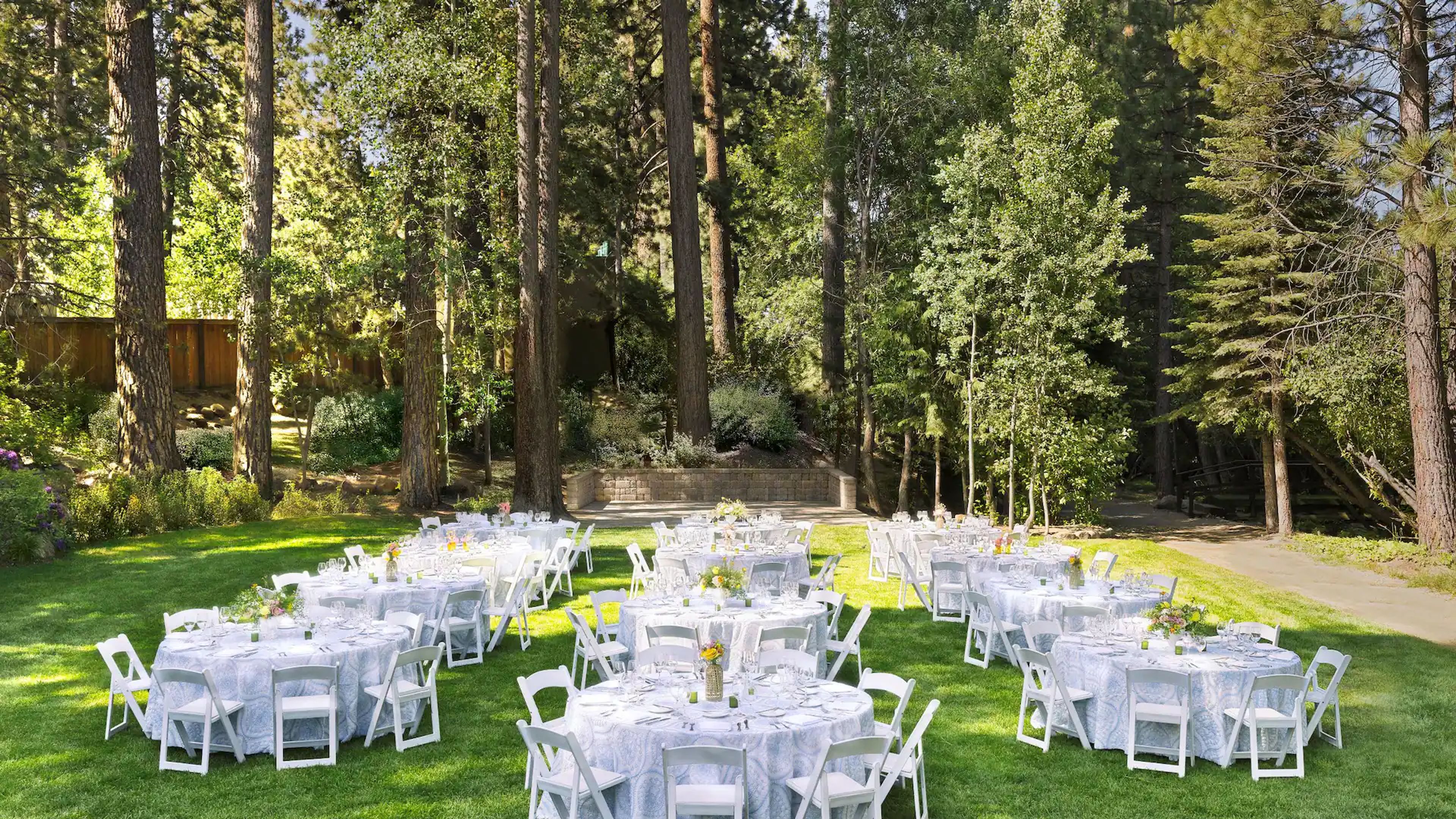 Creekside Lawn, an event space at Hyatt Regency Lake Tahoe