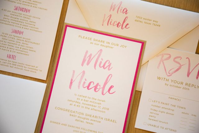 Featured photo from Pink Bat Mitzvah Invitations