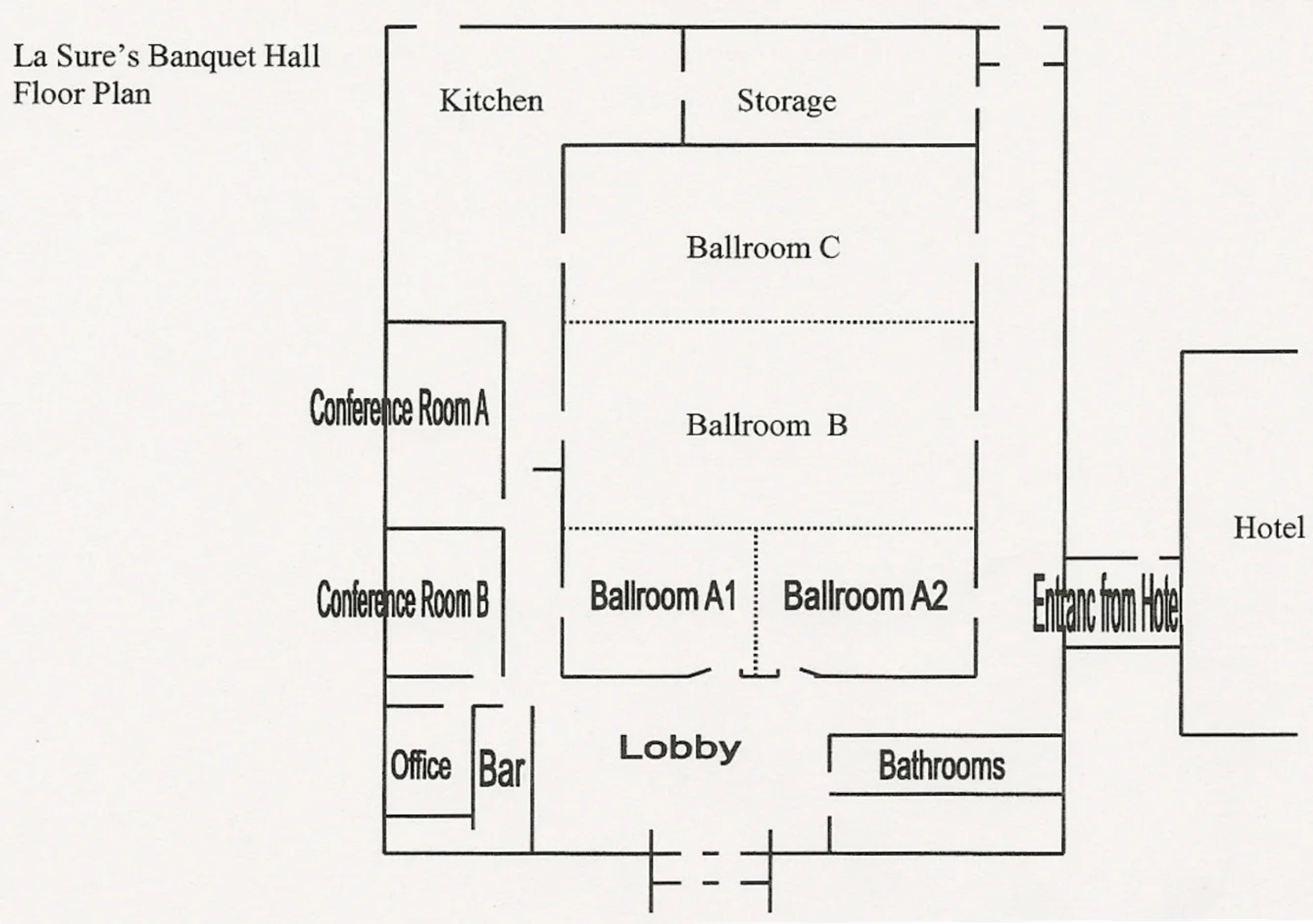 Main Banquet Hall, an event space at La Sure's Banquet Hall