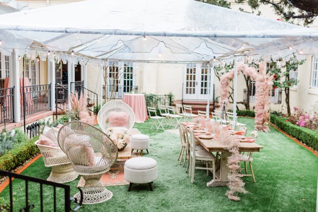 Featured photo from Rustic Meets Chic Rose Quartz Wedding Design at  Ebell of Santa Ana in Santa Ana, CA