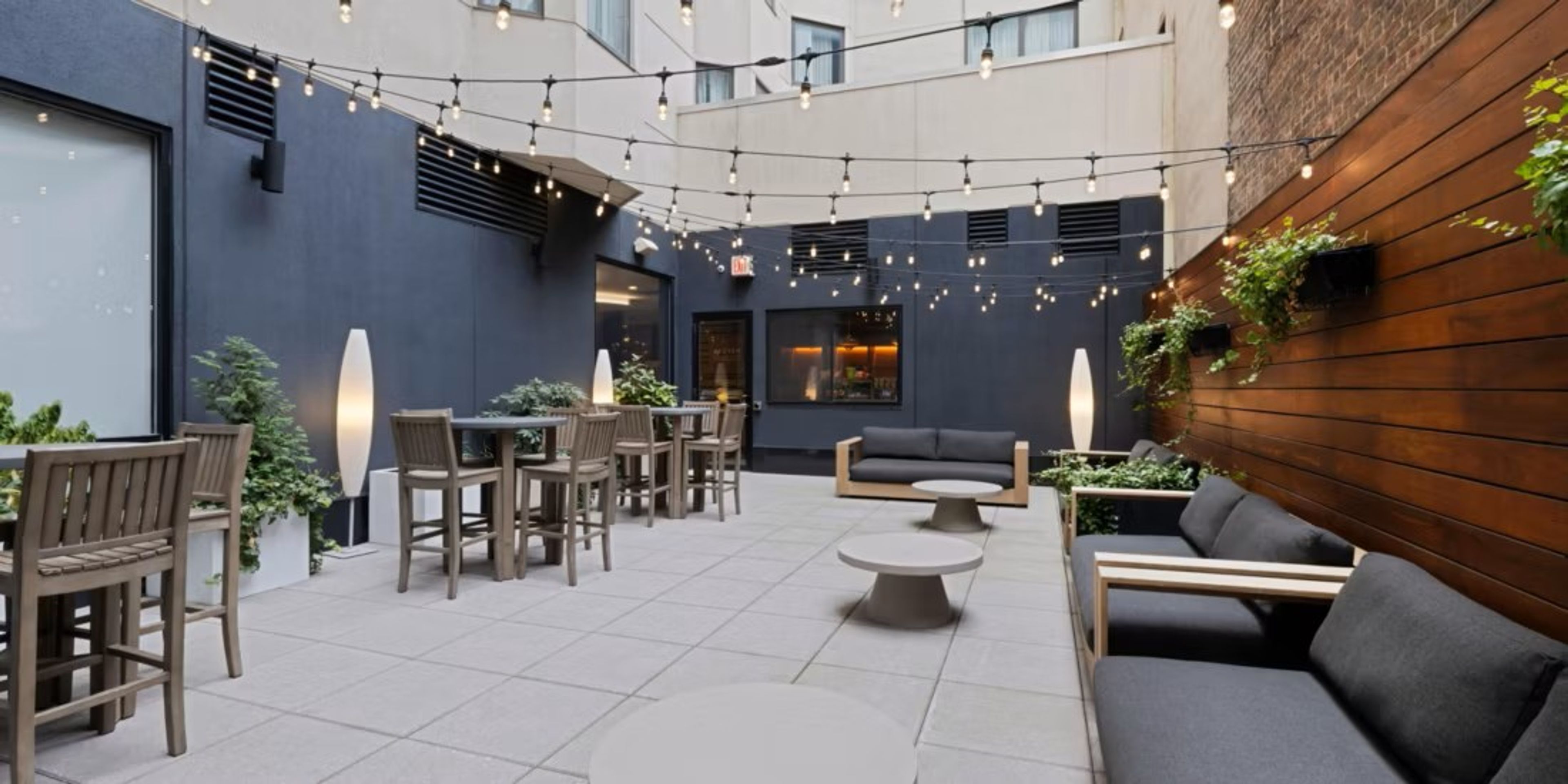 Outdoor Courtyard / Reception Space, an event space at EVEN Hotel Brooklyn