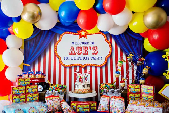 Featured photo from Carnival themed 1st Birthday party