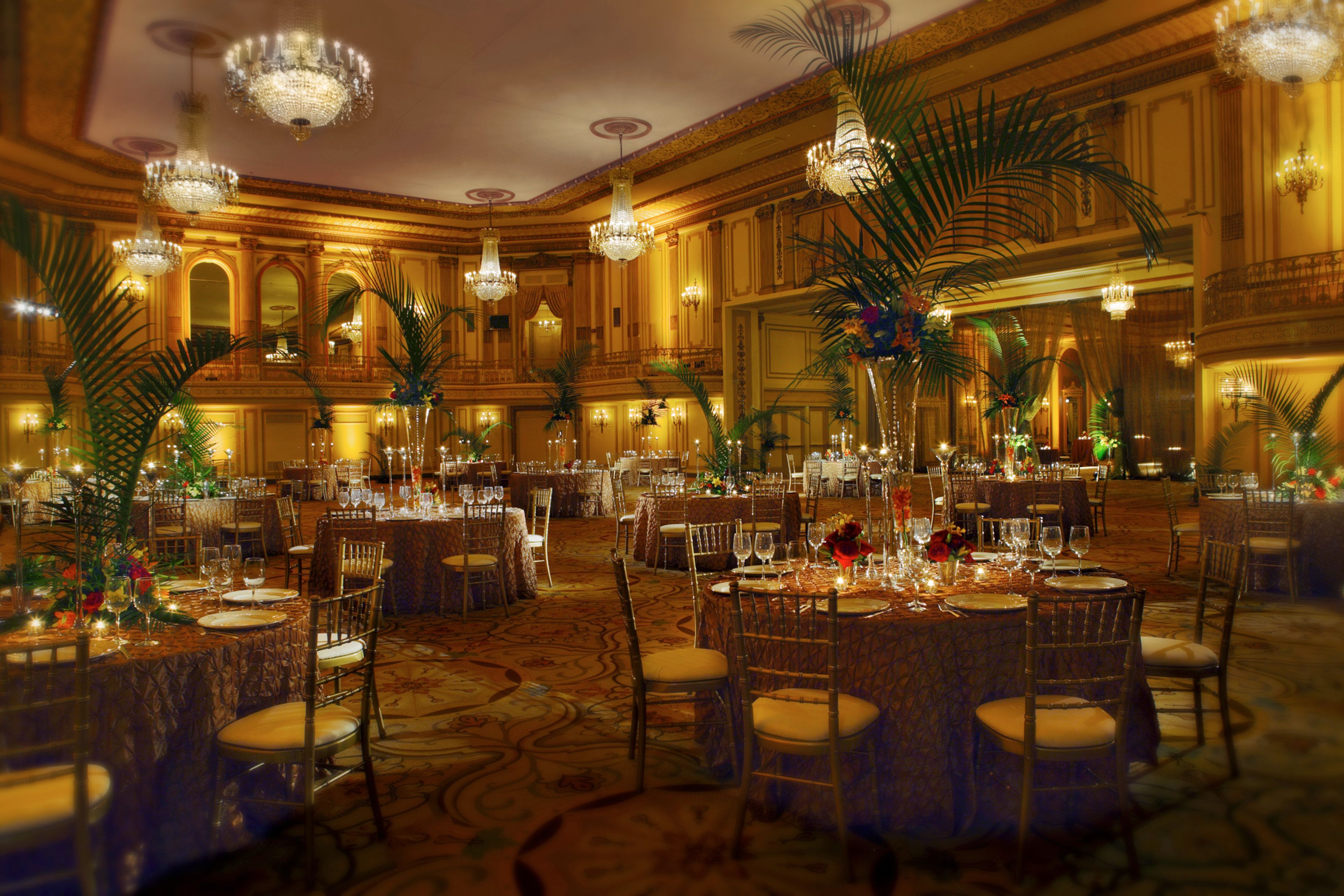 The Grand Ballroom, an event space at The Palmer House Hilton