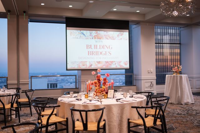 Featured photo from Inside this Chic WIPA Event in Los Angeles with Panoramic Views and Modern Peach-Toned Décor