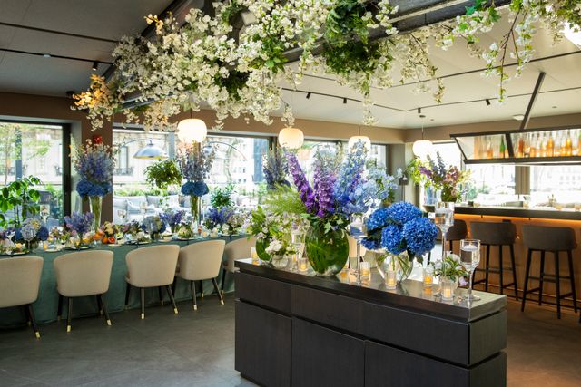 Featured photo from Witness This Blue-Hued Birthday with Towering Floral Columns and Fresh Botanical Details at The Core Club