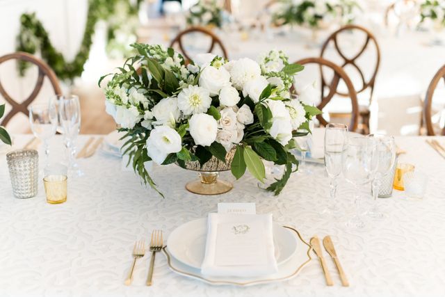 Featured photo from Classic White and Green Tented Home Wedding