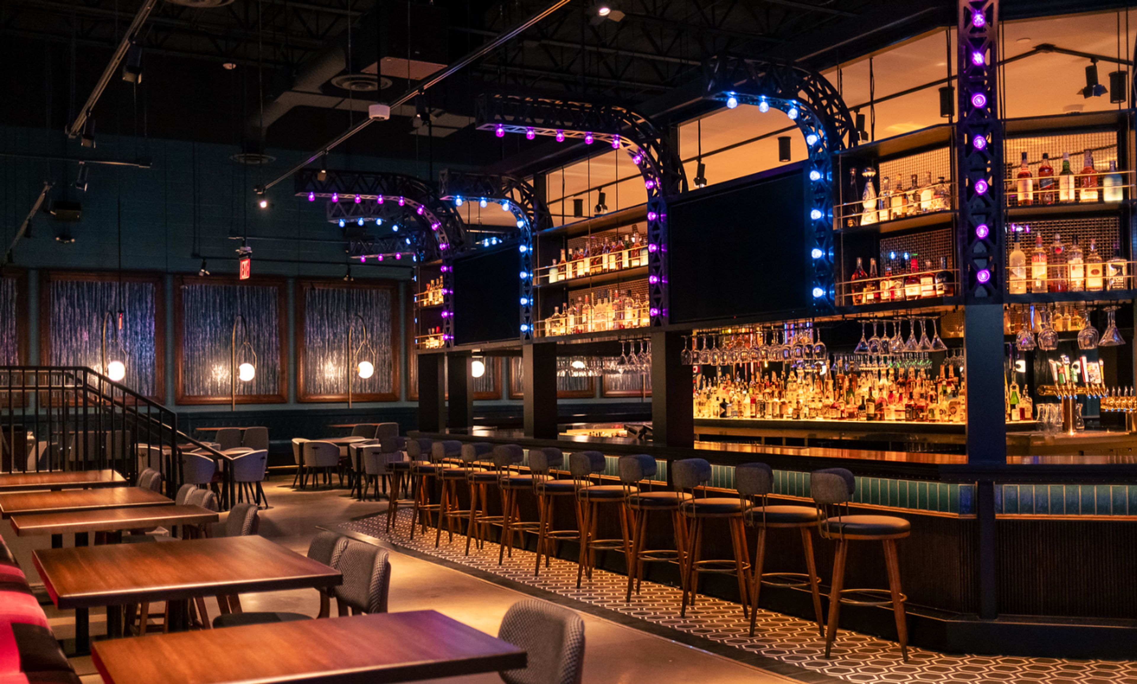 Main Bar, an event space at Puttshack Addison