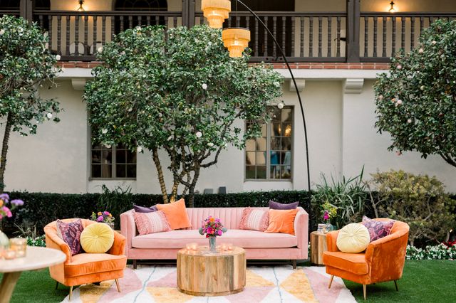 Featured photo from Step Into This Santa Ana Cocktail Party with a Charming Courtyard and Garden-Inspired Lounge Areas