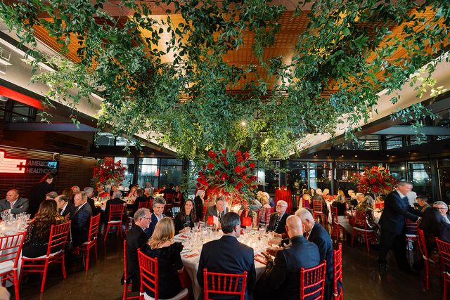 Featured photo from Discover This Elegant Private Dinner at The Bridge Building Captured in Crimson and Ivory
