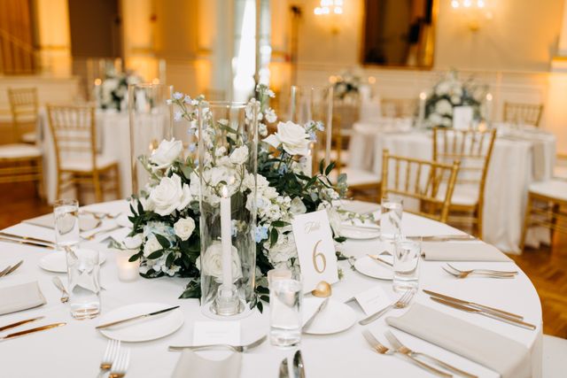 Featured photo from Discover This Blue-Toned Wedding with Ivory Florals and Candlelit Details at Studio 131
