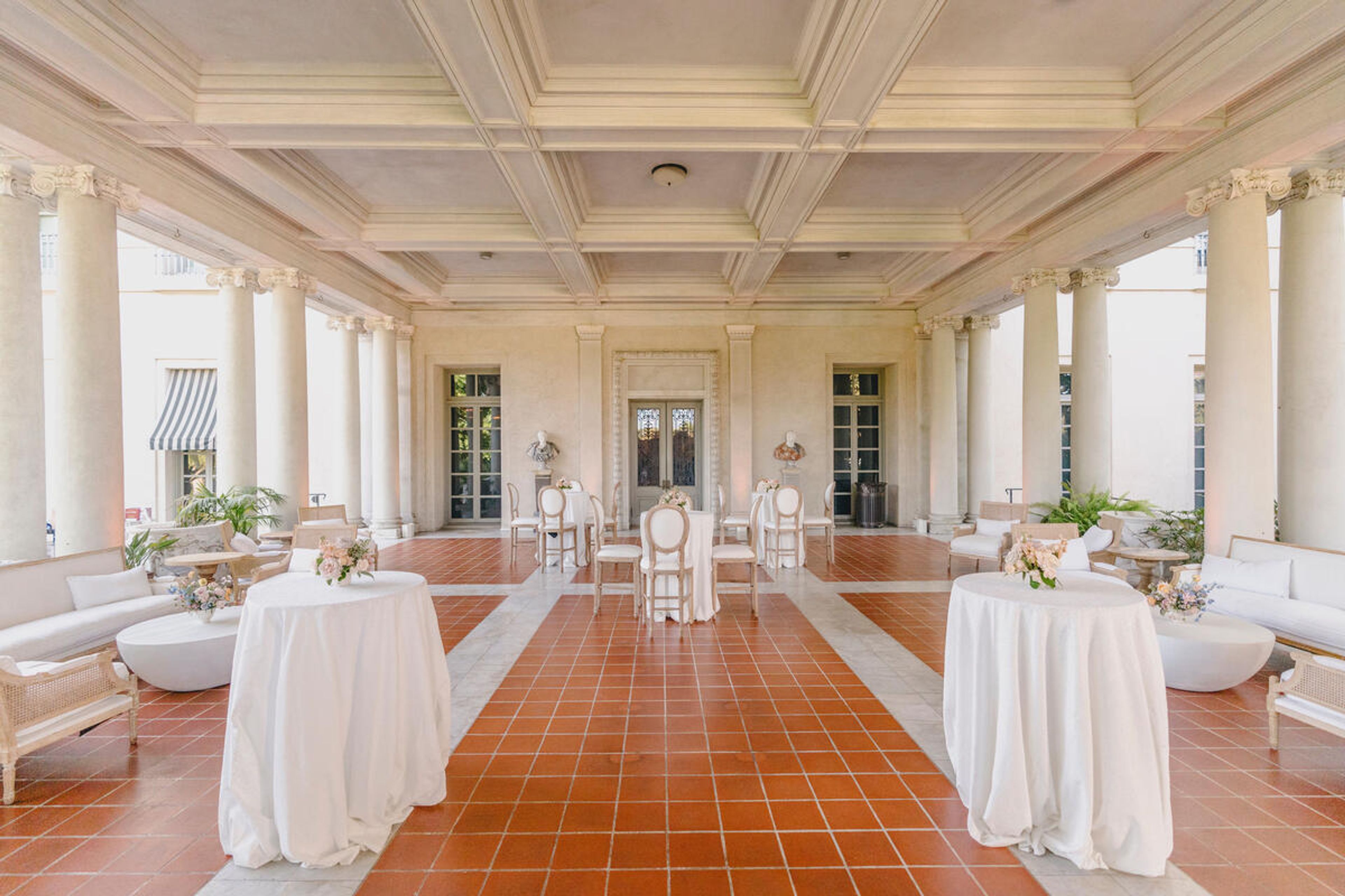 Huntington Art Gallery Loggia, an event space at The Huntington Library, Art Museum, and Botanical Gardens