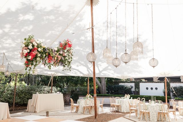 Featured photo from Celebrate This Spring Wedding Featuring Pastel Arrangements and a Draped Tent at The Governor Thomas Bennett House