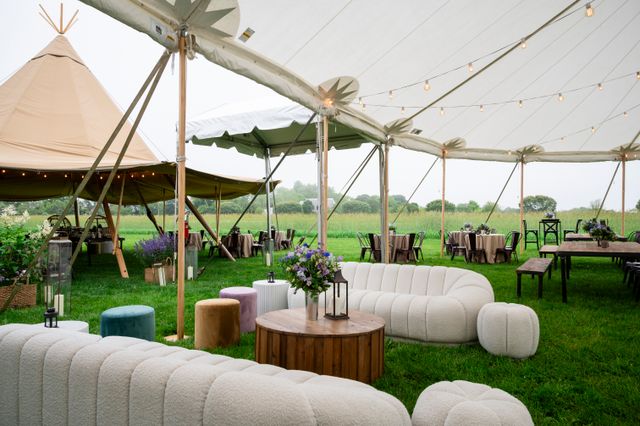 Featured photo from Discover this Outdoor Welcome Party at Foster Farm with Relaxed Seating and Chic Lounge Design