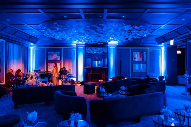Featured photo from See This Anniversary Celebration at The Peninsula Chicago with Statement Installations and Monochromatic Blue Décor