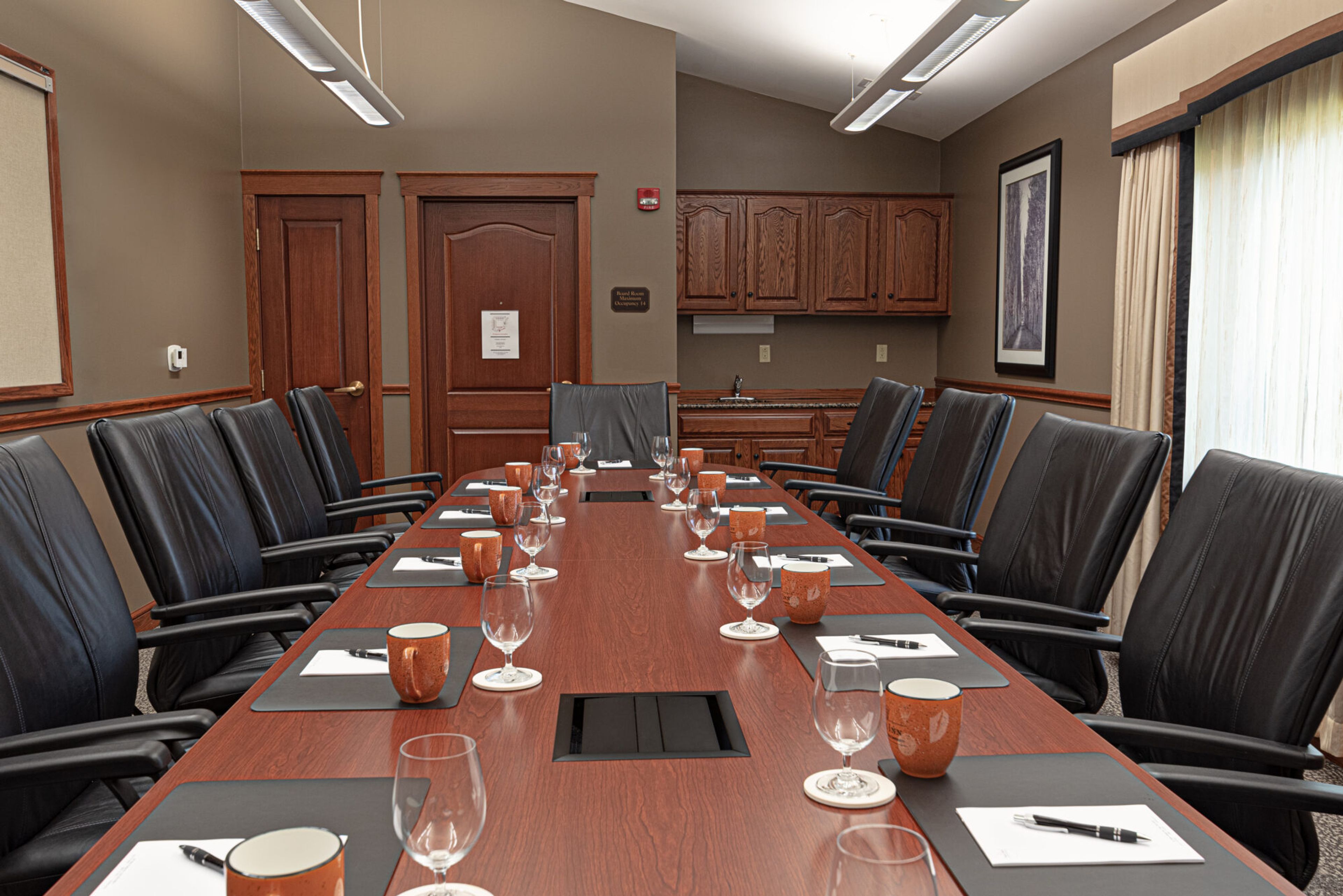 Executive Boardroom, an event space at The Inn at Ohio Northern University