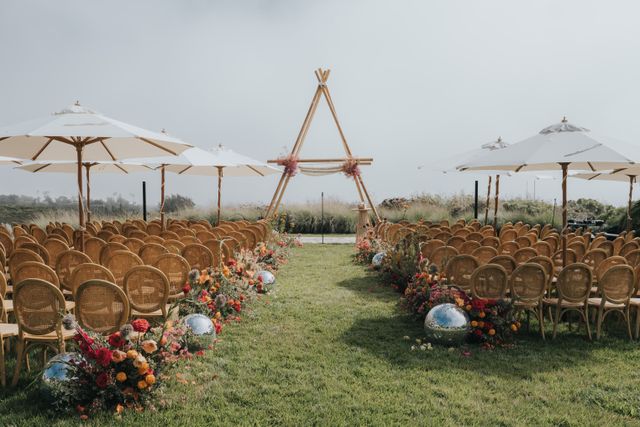 Featured photo from Step Into This Scenic Outdoor Wedding with Bohemian Ceremony Decor and Sunset Cocktail Hour Style