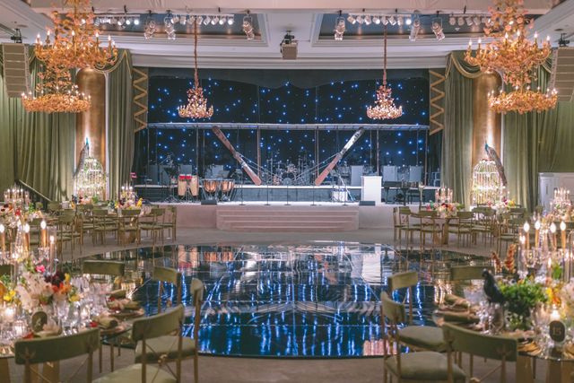 Featured photo from Step Into This Glamorous Beverly Wilshire Gala With Emerald Velvet Draping and Grand Crystal Chandeliers
