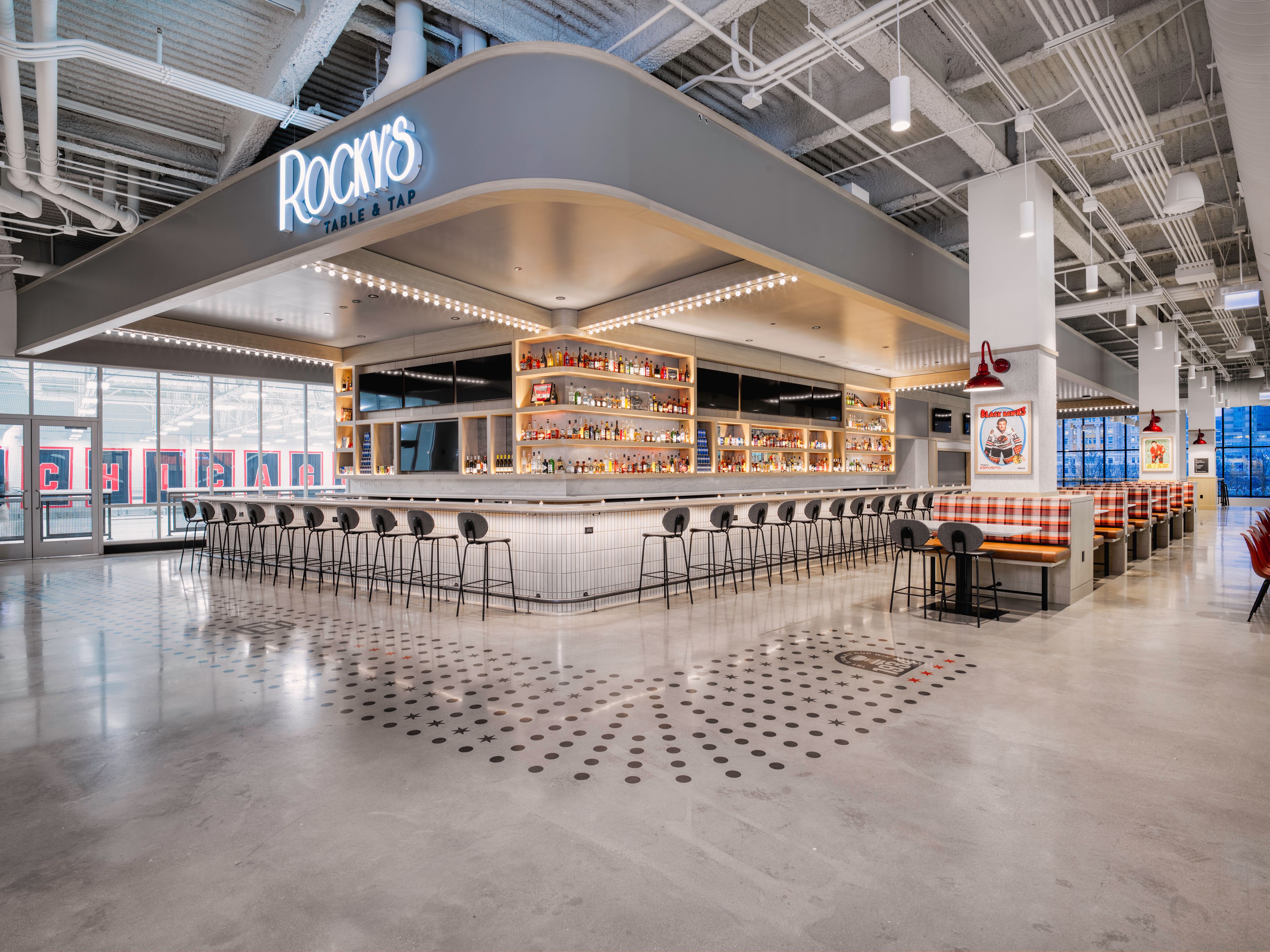 Rocky's Table & Tap, an event space at Blackhawks Ice Center