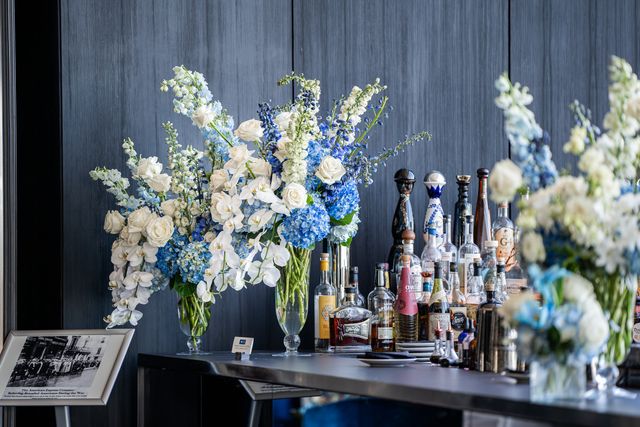 Featured photo from Step Into This AMEX Anniversary Accented by Sculptural Blue-and-White Florals at One Vanderbilt