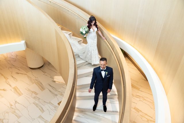 Featured photo from Camille and Jonathan's gorgeous and glamorous wedding at the landmark Pier Sixty-Six