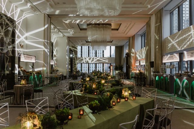 Featured photo from Inside This Chicago Wedding with Striking Lighting, Live Visuals, and Custom Projections