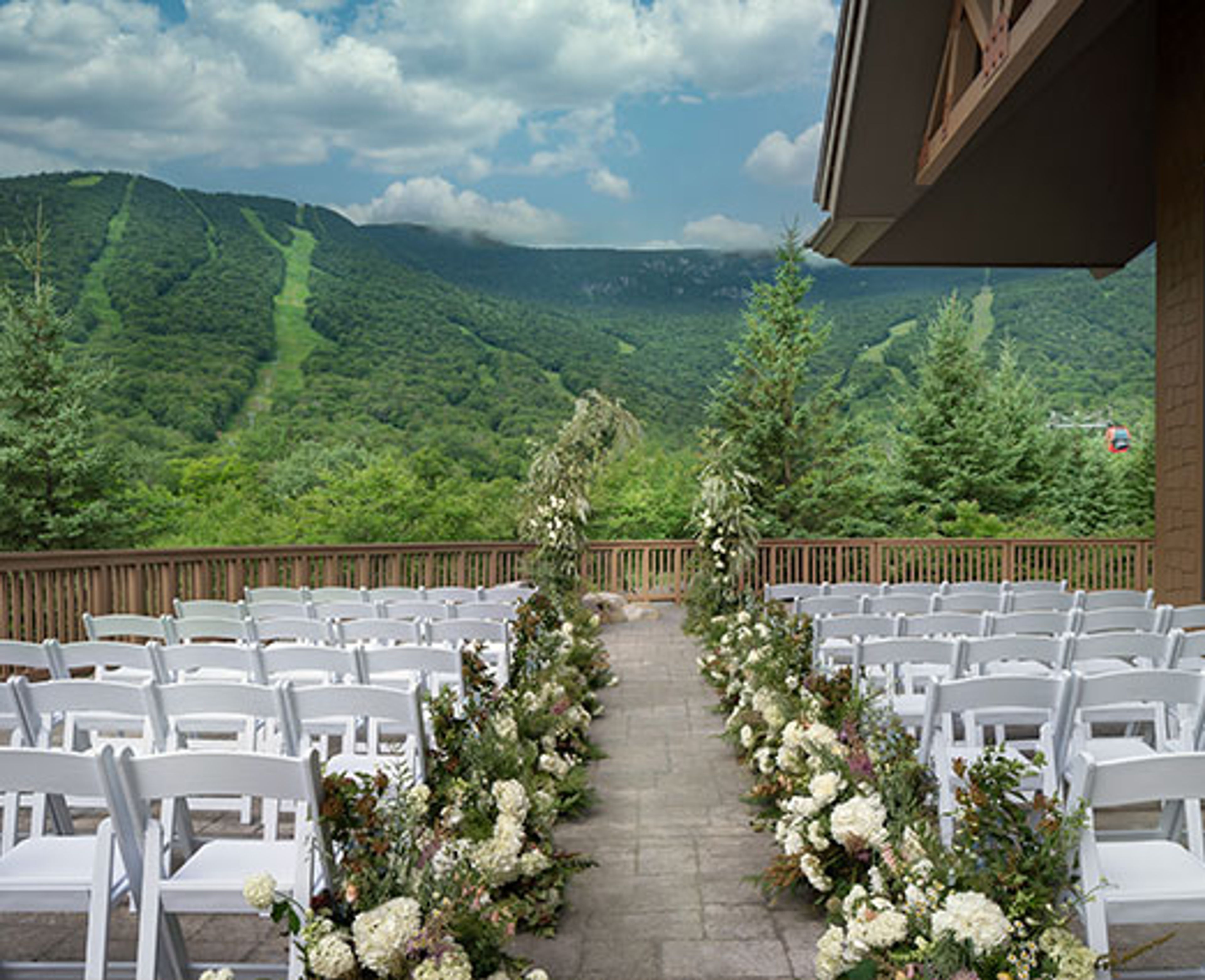 The Terrace, an event space at Stowe Mountain Lodge
