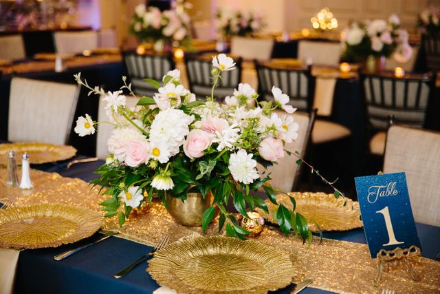 Featured photo from Chic gold and navy palette emphasized Disney castle