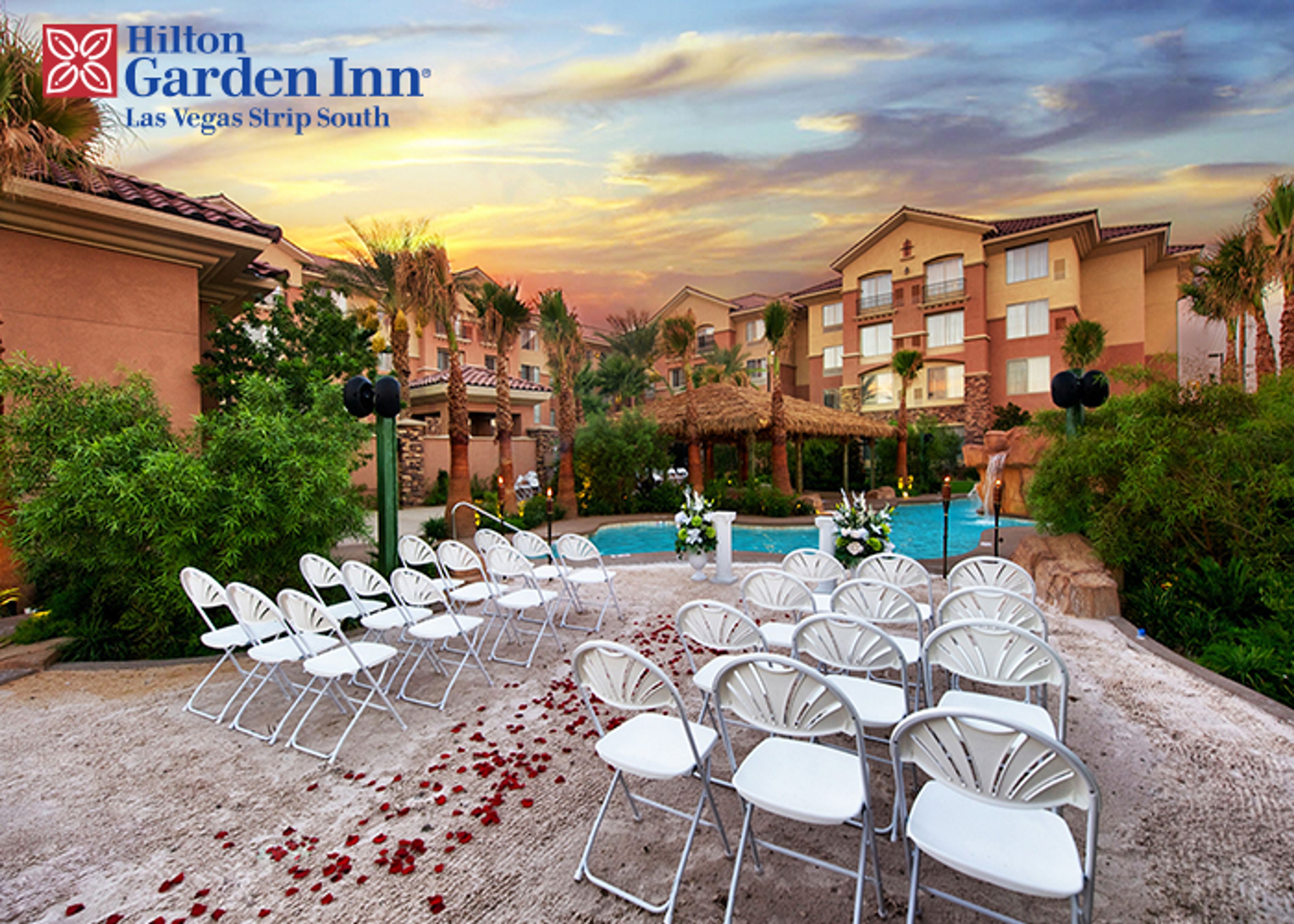 The Hawaiian Garden, an event space at Hawaiian Garden Weddings at the Hilton Garden Inn