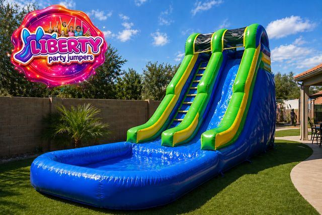 Featured photo from Backyard Water Slide Party Setup | Las Vegas NV