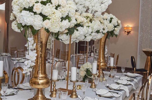 Featured photo from See this Black-and-White Wedding at A and B Events Center with Dramatic Florals and Gilded Touches